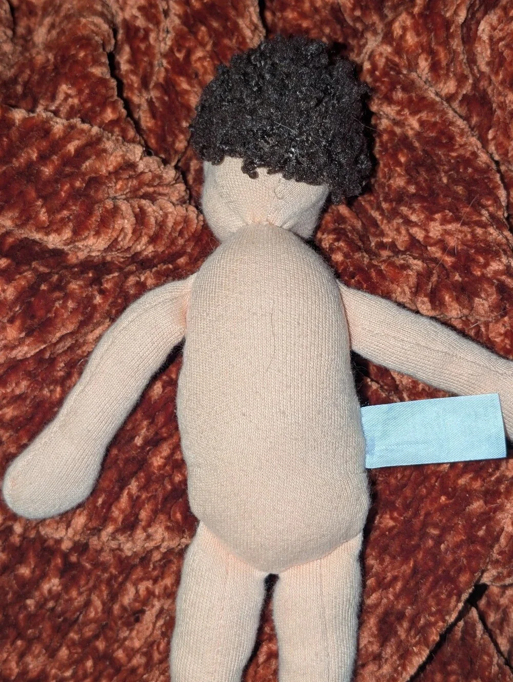 Lovevery Soft Knit Avery Doll Dark Brown Curly Hair Montessori Gender Neutral